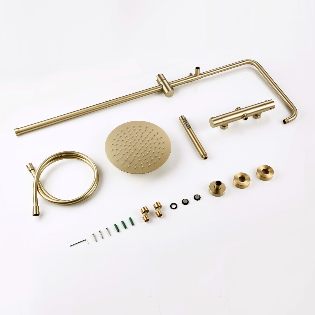 Colonne de Douche Thermostatique Or Brossé