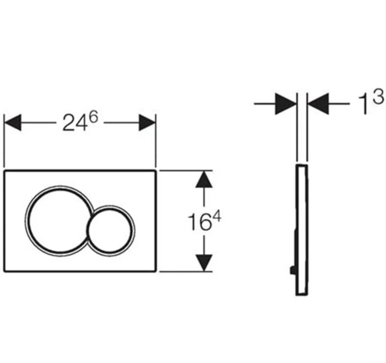 Plaque de commande WC suspendu