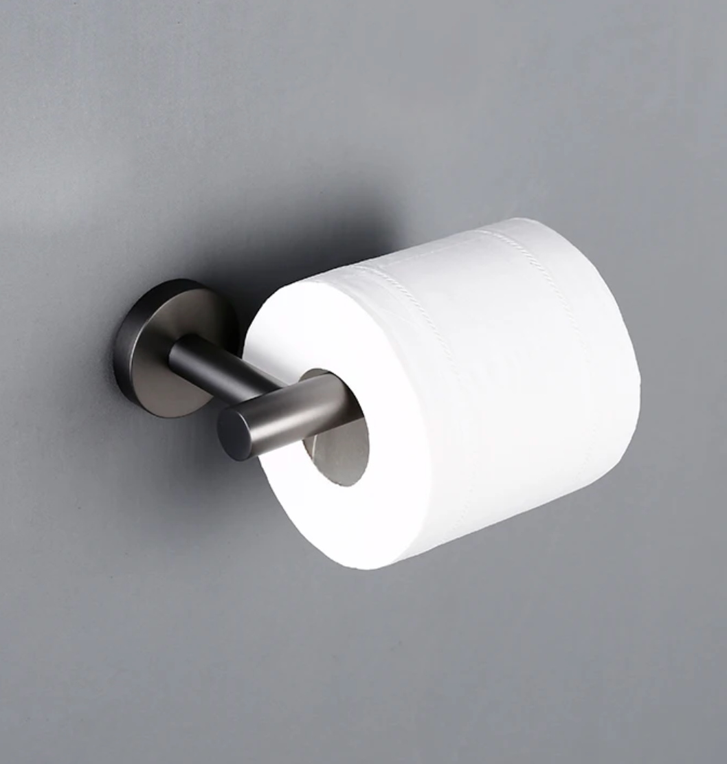 Porte-serviettes / papier WC gris brossé