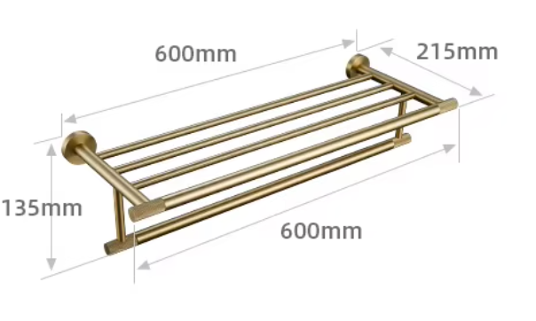 Porte serviettes or brossé strié