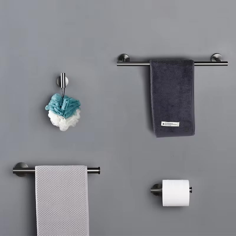 Porte-serviettes / papier WC gris brossé