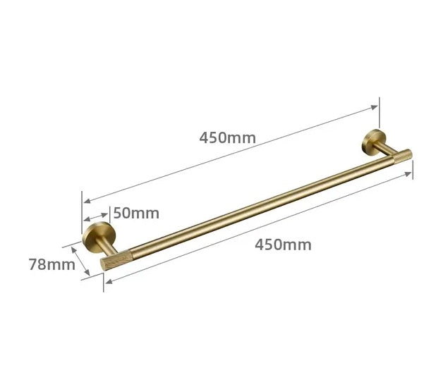 Porte-serviettes or brossé strié