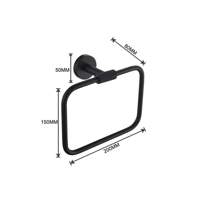 Porte serviettes noir mate strié