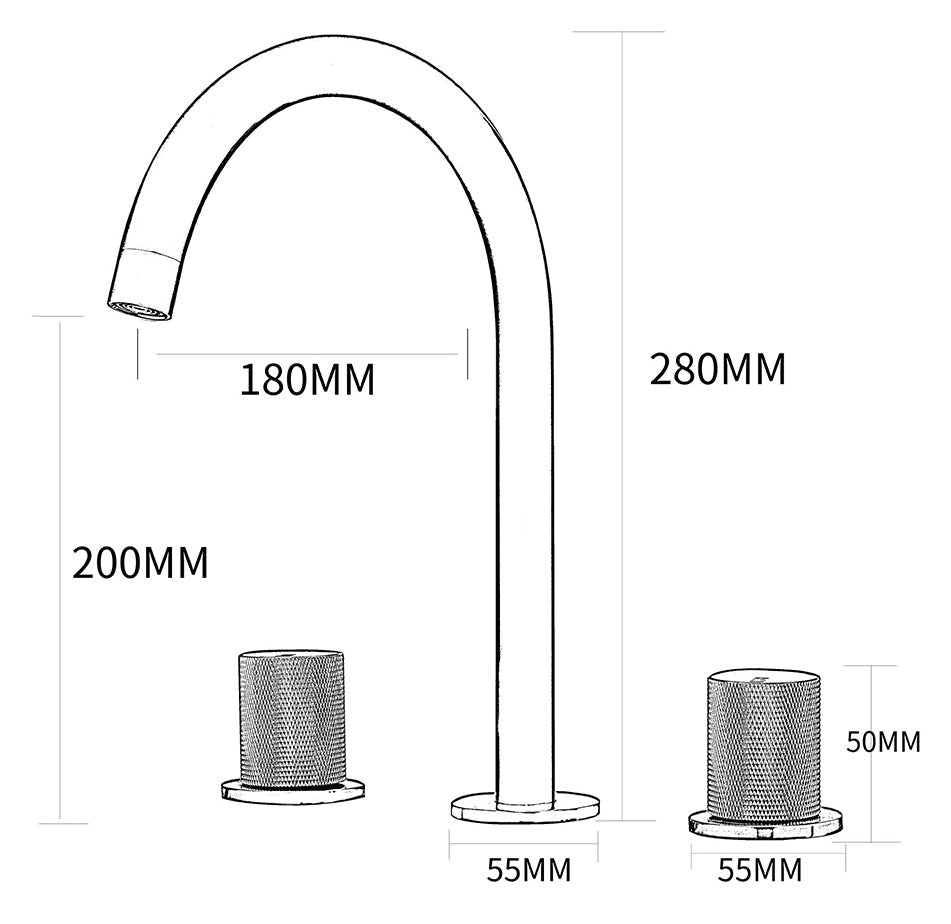 Robinet de salle de bain noir mat