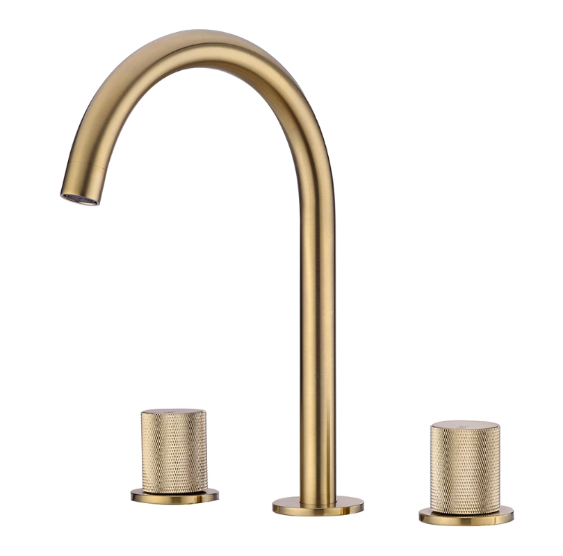 Robinet de salle de bain or brossé