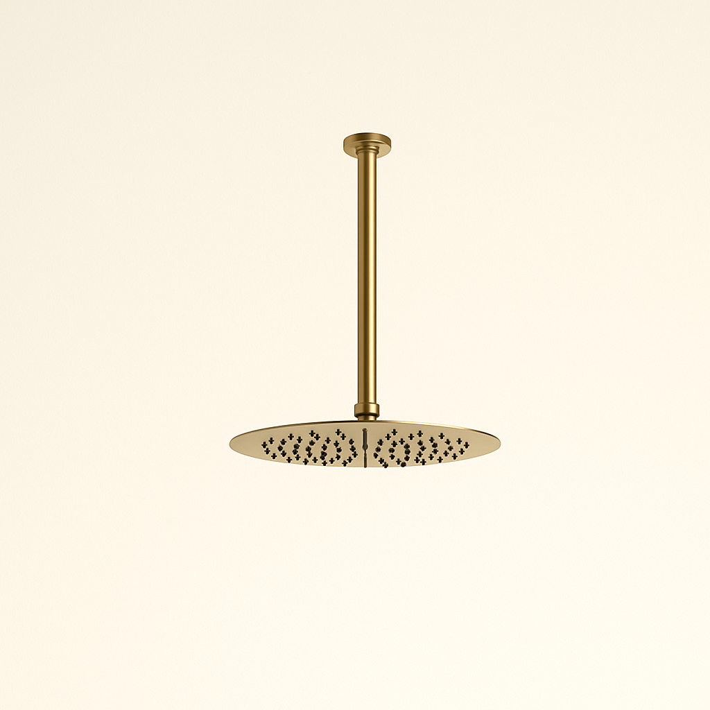 Colonne de douche encastrée or brossé