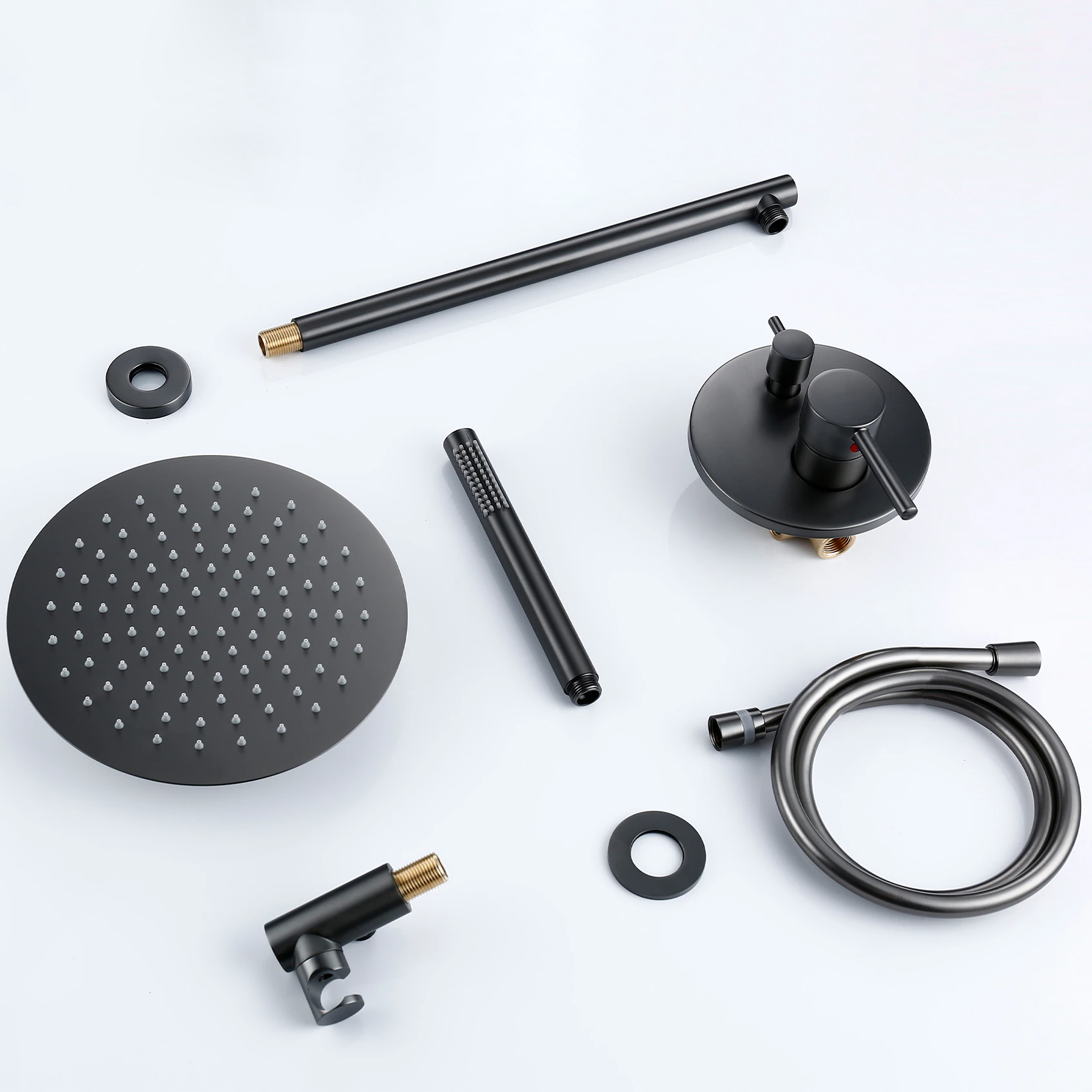 Colonne de douche encastrable gris brossé