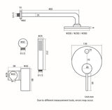 Colonne de douche encastrée or brossé