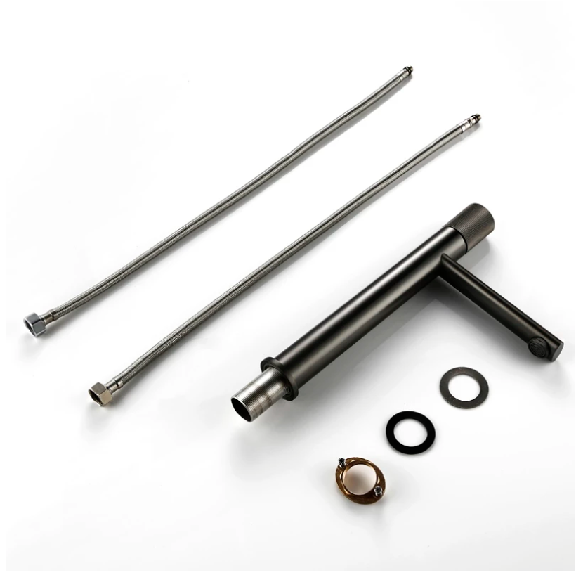 Mitigeur de salle de bain gris brossé