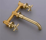 Robinet de lavabo encastré or brossé