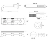 Colonne de bain encastrée or brossé