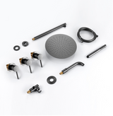 Colonne de douche & bain encastré gris brossé