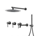 Colonne de douche & bain encastré gris brossé