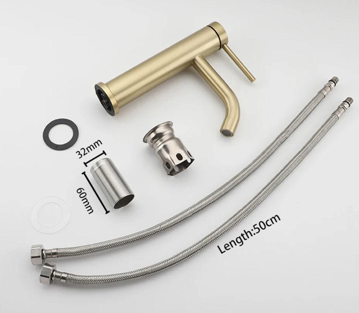 Mitigeur de salle de bain or brossé