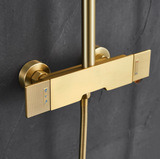 Colonne de douche et bain or brossé