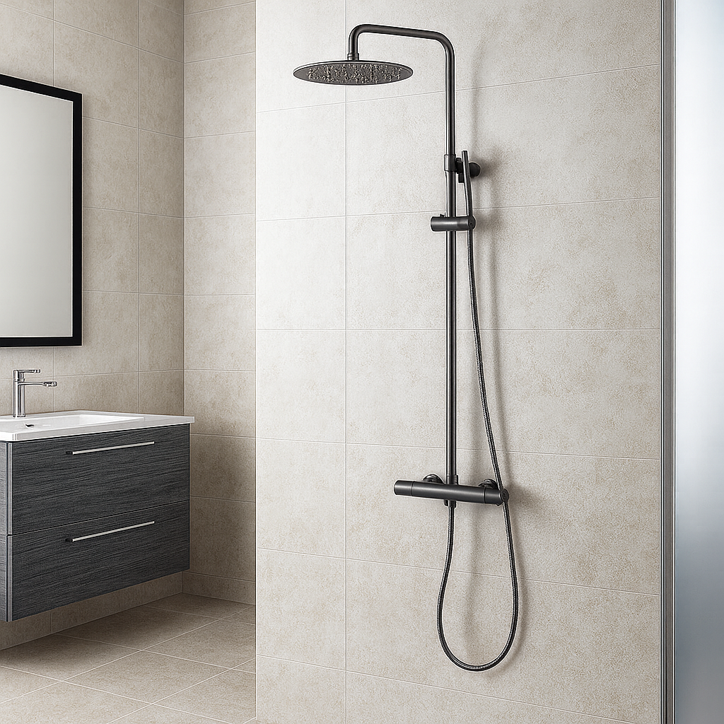 Colonne de douche gris brossé