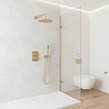 Colonne de douche encastrée or brossé