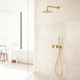 Colonne de douche encastrée or brossé