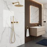 Colonne de douche encastrée or brossé