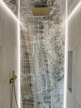 Colonne de douche encastrée or brossé