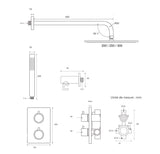 Colonne de douche encastrée or rose brossé