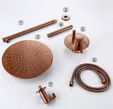 Colonne de douche encastrée or rose brossé