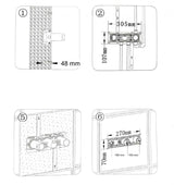 Colonne de douche et bain encastrée noir mate