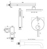 Ensemble de bain or rose brossé