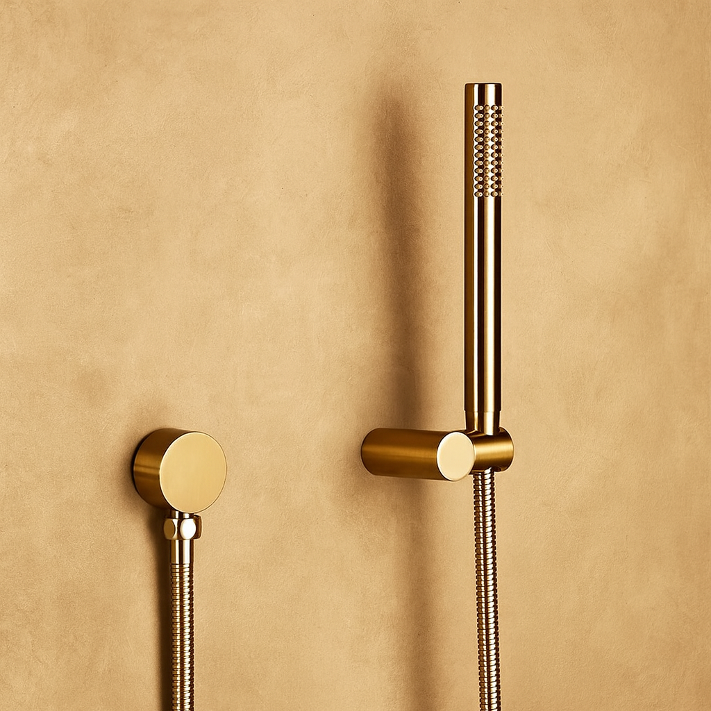 Colonne de douche encastrée or brossé