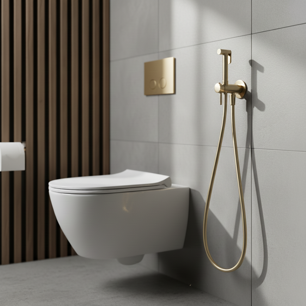 Douchette hygiénique or brossé