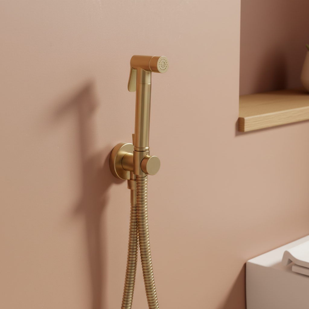 Douchette hygiénique or brossé