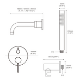 Colonne de bain encastré noir mate