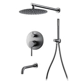 Colonne de bain encastrée gris brossé