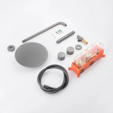 Colonne de douche encastrée gris brossé