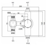 Colonne de douche encastré noir mat