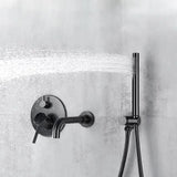 Colonne de bain encastrée gris brossé