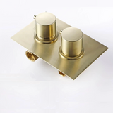 Colonne de douche encastrée or brossé