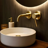 Mitigeur salle de bain encastré or brossé