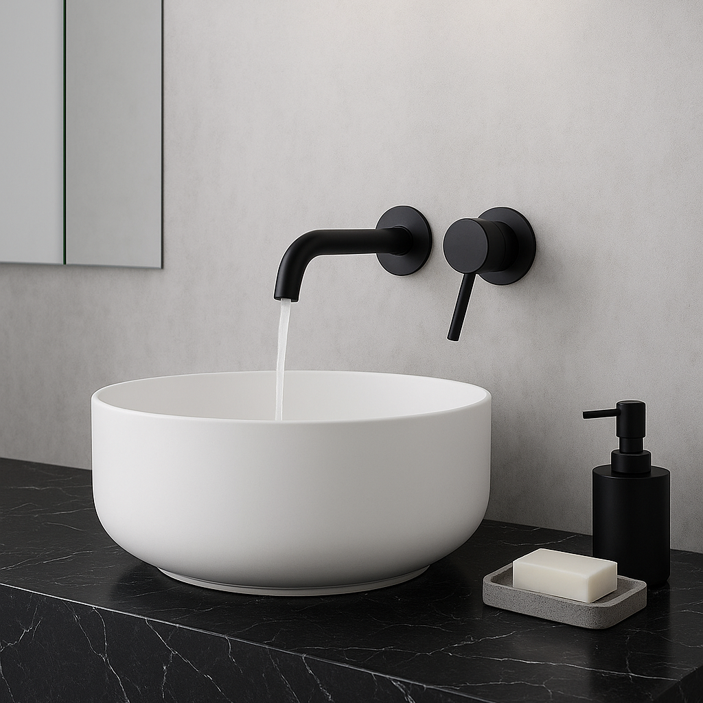 Mitigeur salle de bain encastré noir mate
