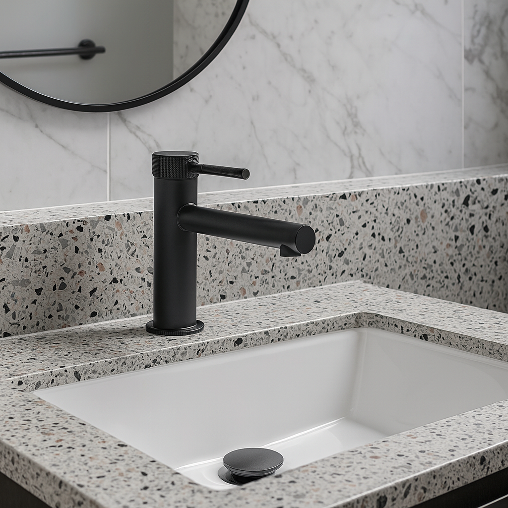 Mitigeur de salle de bain noir mate