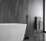 Mitigeur sur pied gris brossé