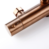 Colonne de douche thermostatique or rose brossé