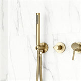 Colonne de douche encastrée or brossé