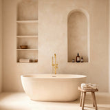 Mitigeur sur pied or brossé