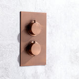 Colonne de douche encastrée or rose brossé