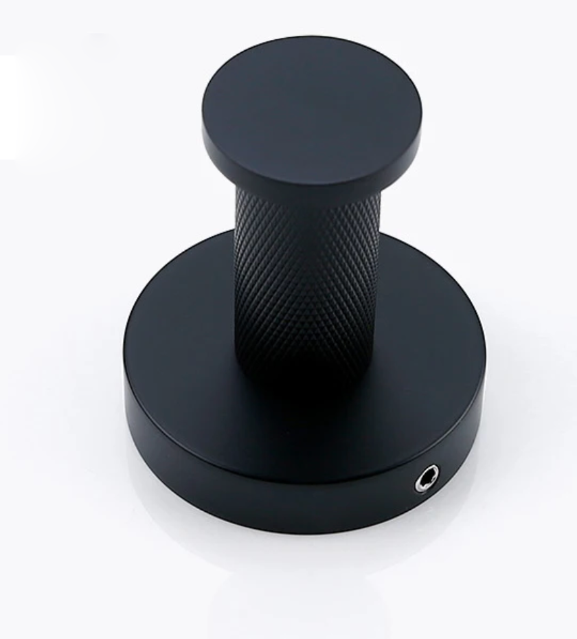 Porte-serviettes noir mate strié