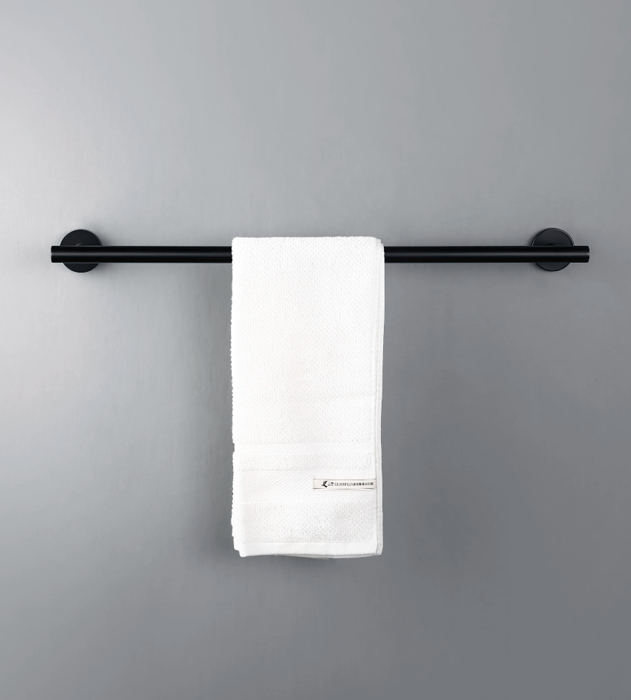 Porte-serviettes noir mate lisse