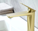 Mitigeur lavabo doré brossé design