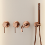 Kit de bain et douche or rose brossé