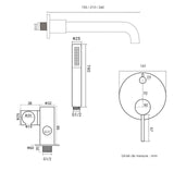 Mitigeur de bain encastré or brossé